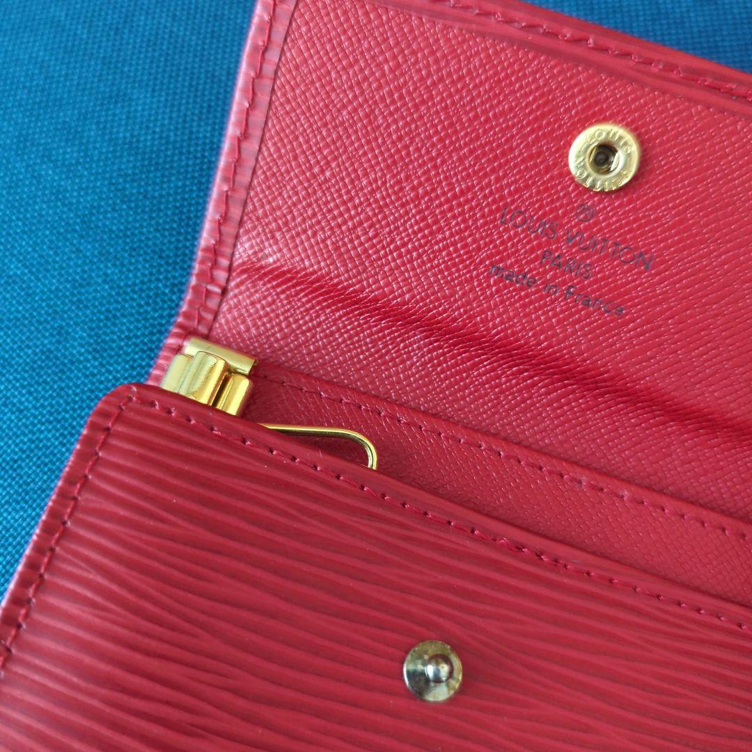 あかな‼️ルイ・ヴィトン　レザーキーケース 赤 ストライプ