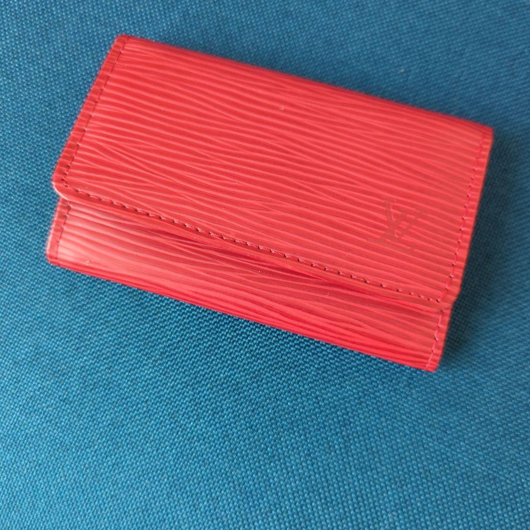 あかな‼️ルイ・ヴィトン　レザーキーケース 赤 ストライプ