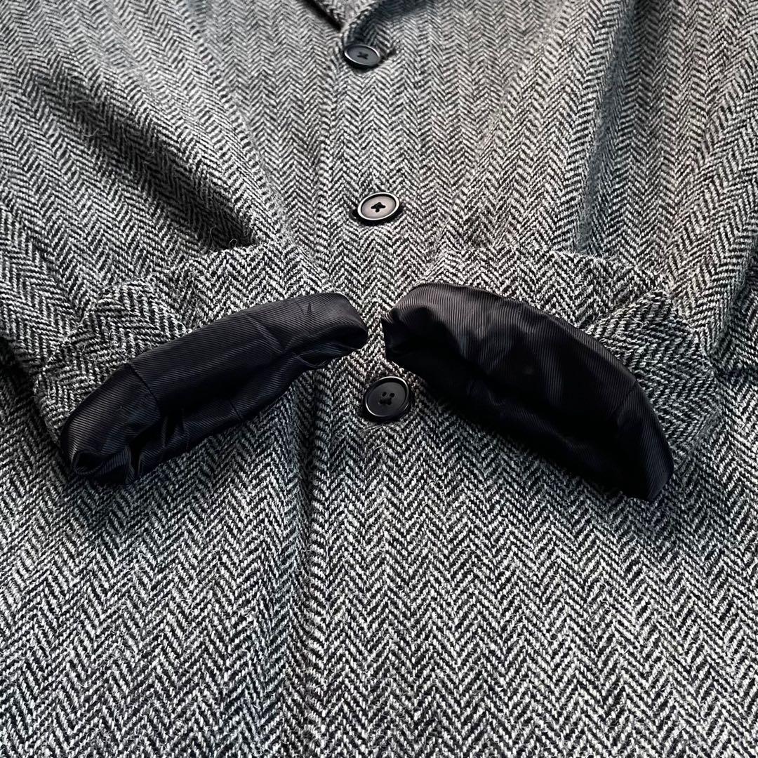 Harris Tweed ヘリンボーンクラブグレーツイードヘリンボーンコート