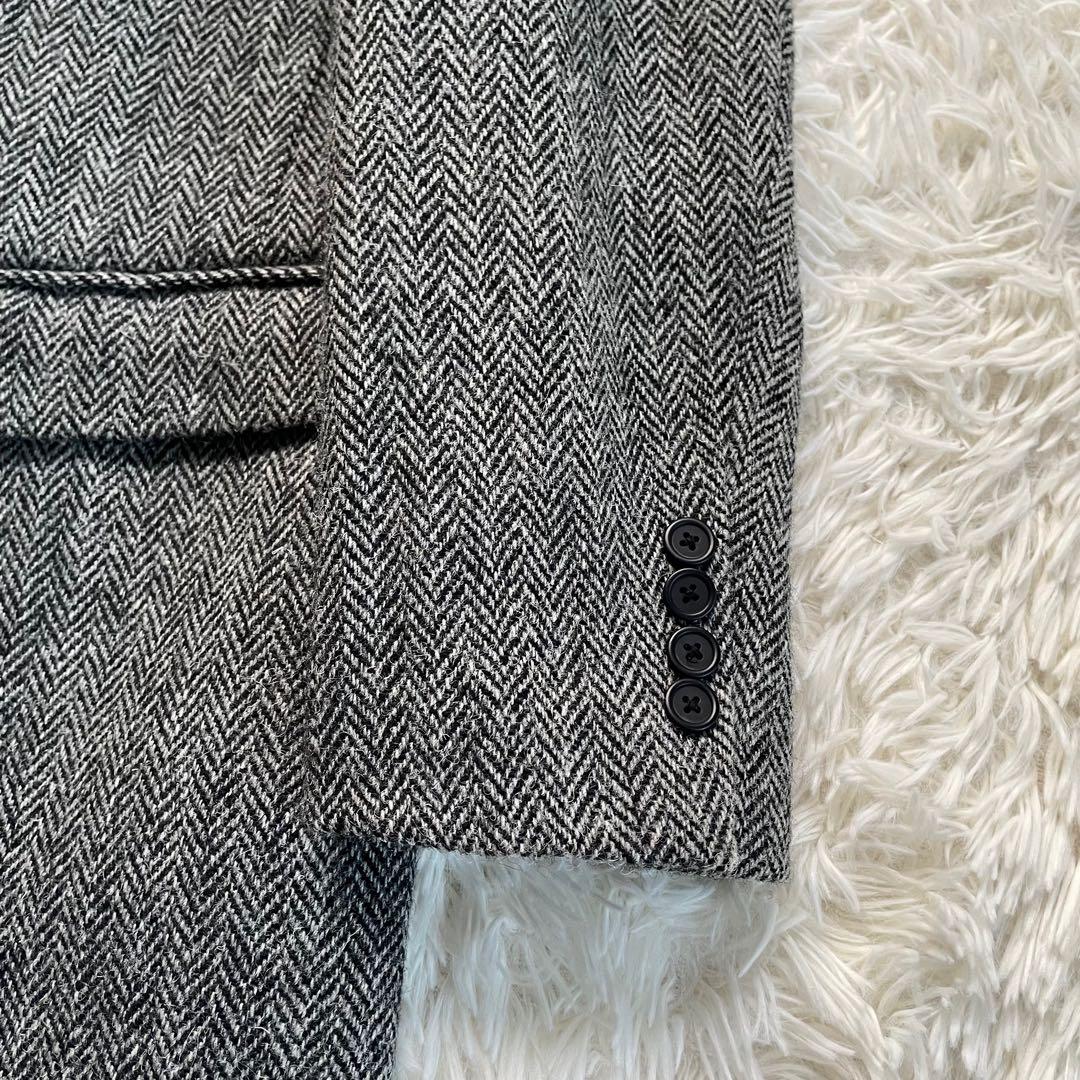 Harris Tweed ヘリンボーンクラブグレーツイードヘリンボーンコート