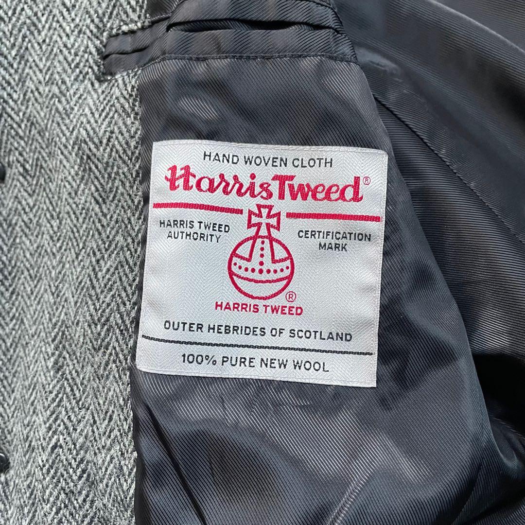 Harris Tweed ヘリンボーンクラブグレーツイードヘリンボーンコート
