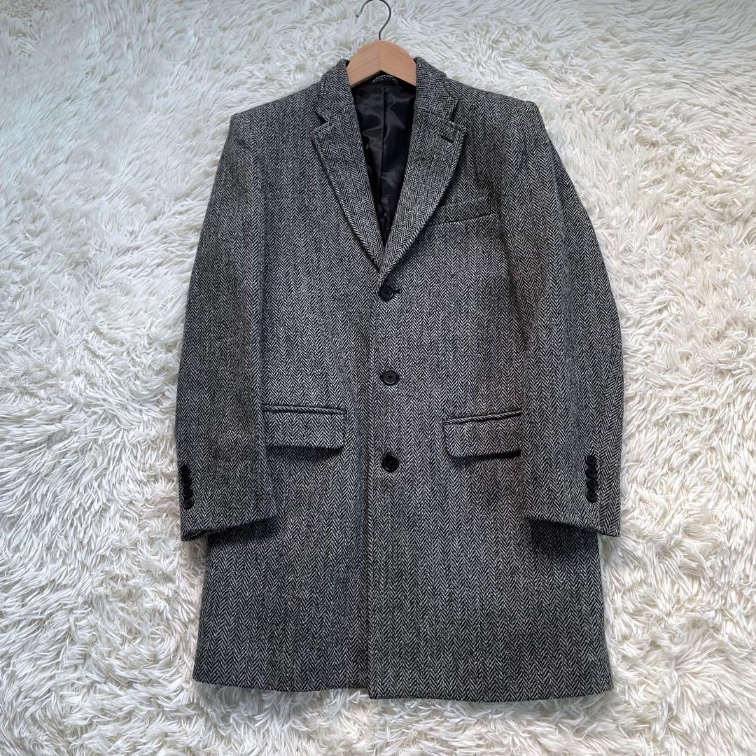 Harris Tweed ヘリンボーンクラブグレーツイードヘリンボーンコート