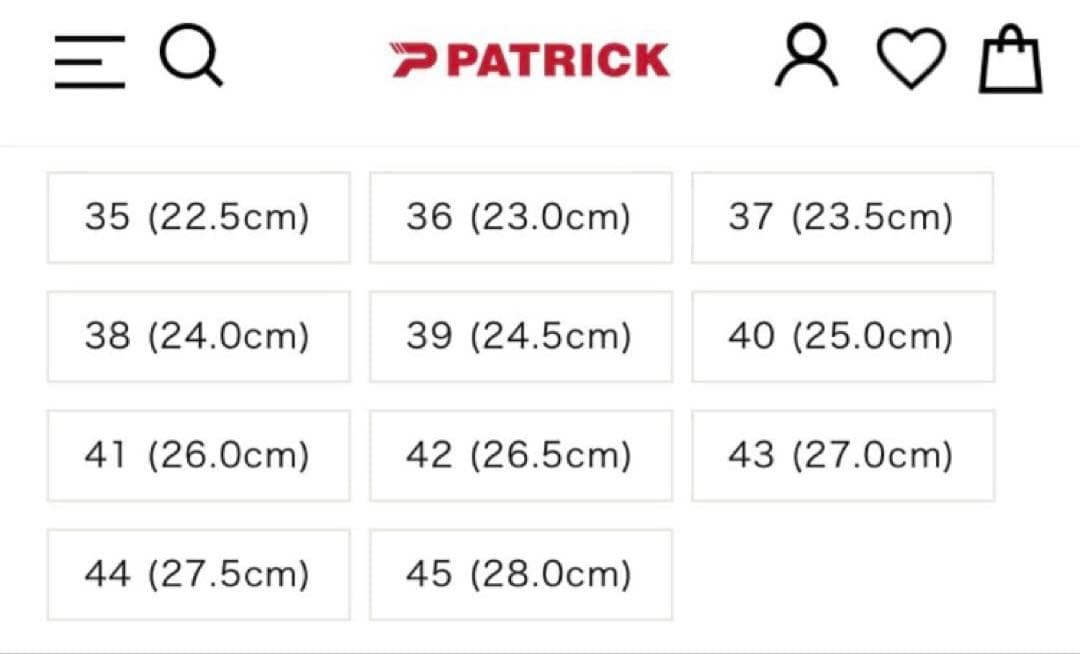 ほぼ新品 PATRICK ケベック QUEBEC WHT 日本製 ホワイト 24