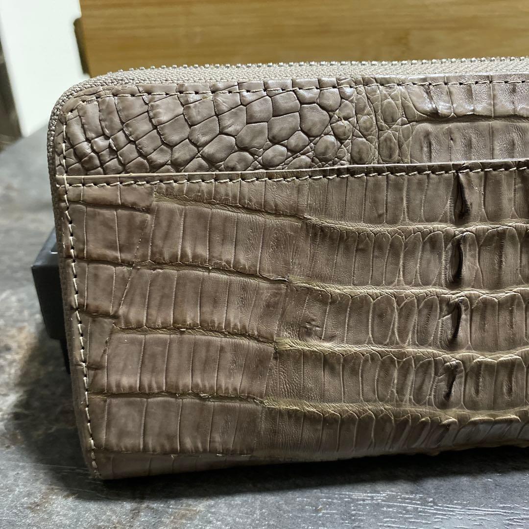 新品 RODANIA ロダニア マット カイマンワニ革 クロコダイル長財布 12