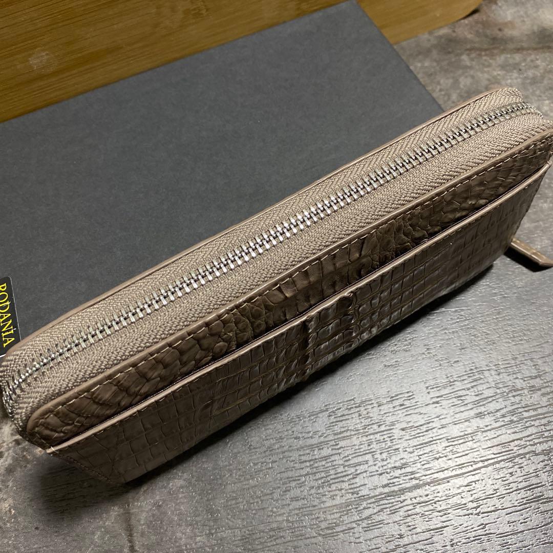 新品 RODANIA ロダニア マット カイマンワニ革 クロコダイル長財布 12