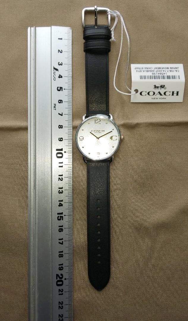 コーチ エリオット 36mm サンレイダイヤル ブラックレザーストラップ