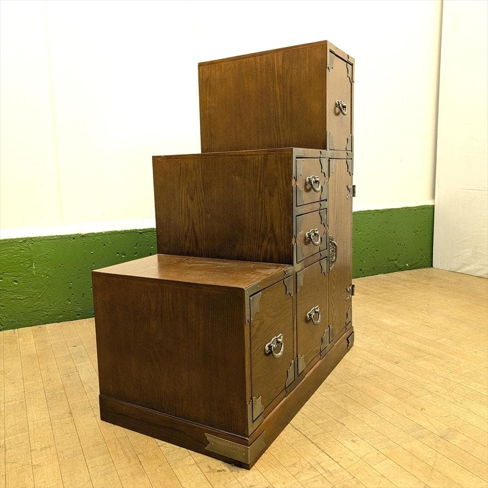 階段箪笥　時代箪笥　飾箪笥　箪笥　タンス　たんす　小物　収納　整理　抽斗　民藝