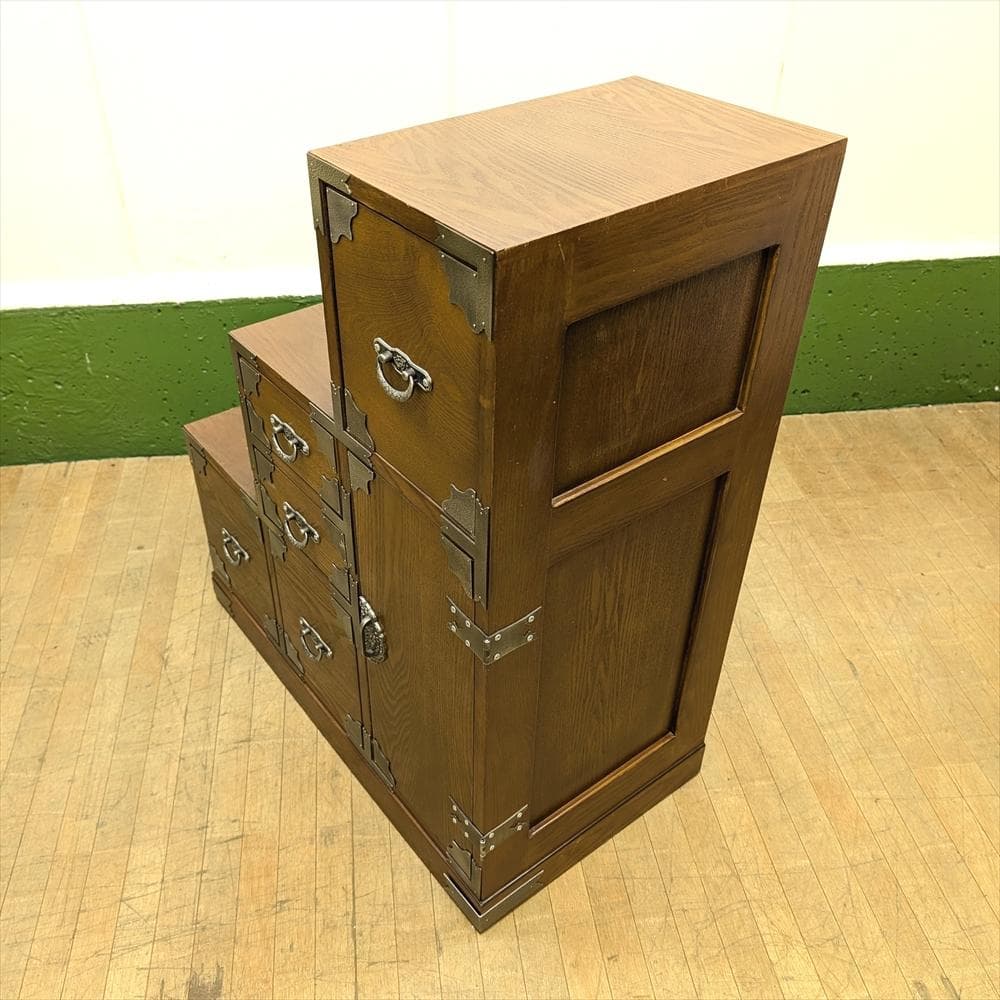 階段箪笥　時代箪笥　飾箪笥　箪笥　タンス　たんす　小物　収納　整理　抽斗　民藝