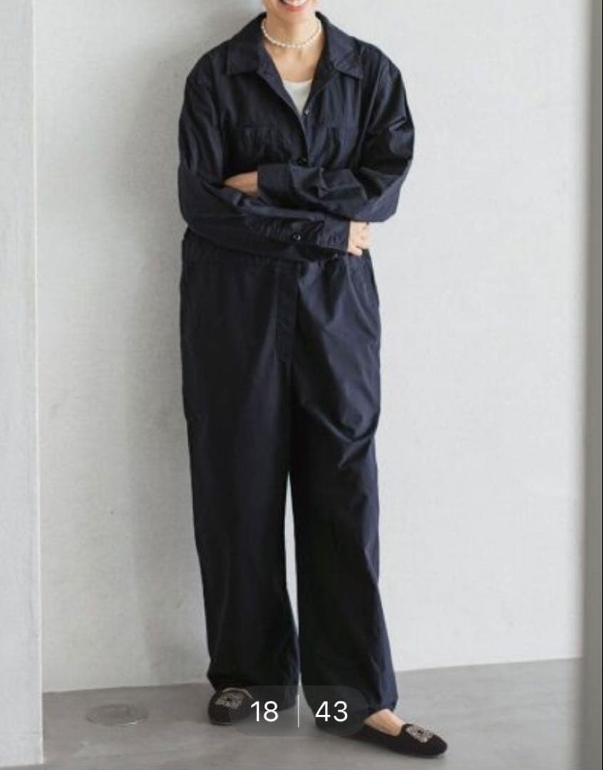 イエナ　ダンプツイル　ジャンプスーツ ネイビー サイズ36