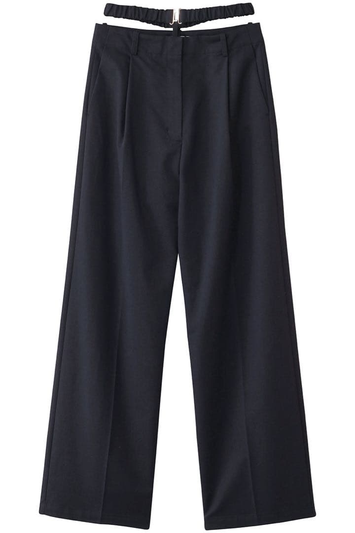 2WAY GATHER BELT PANTS ネイビー