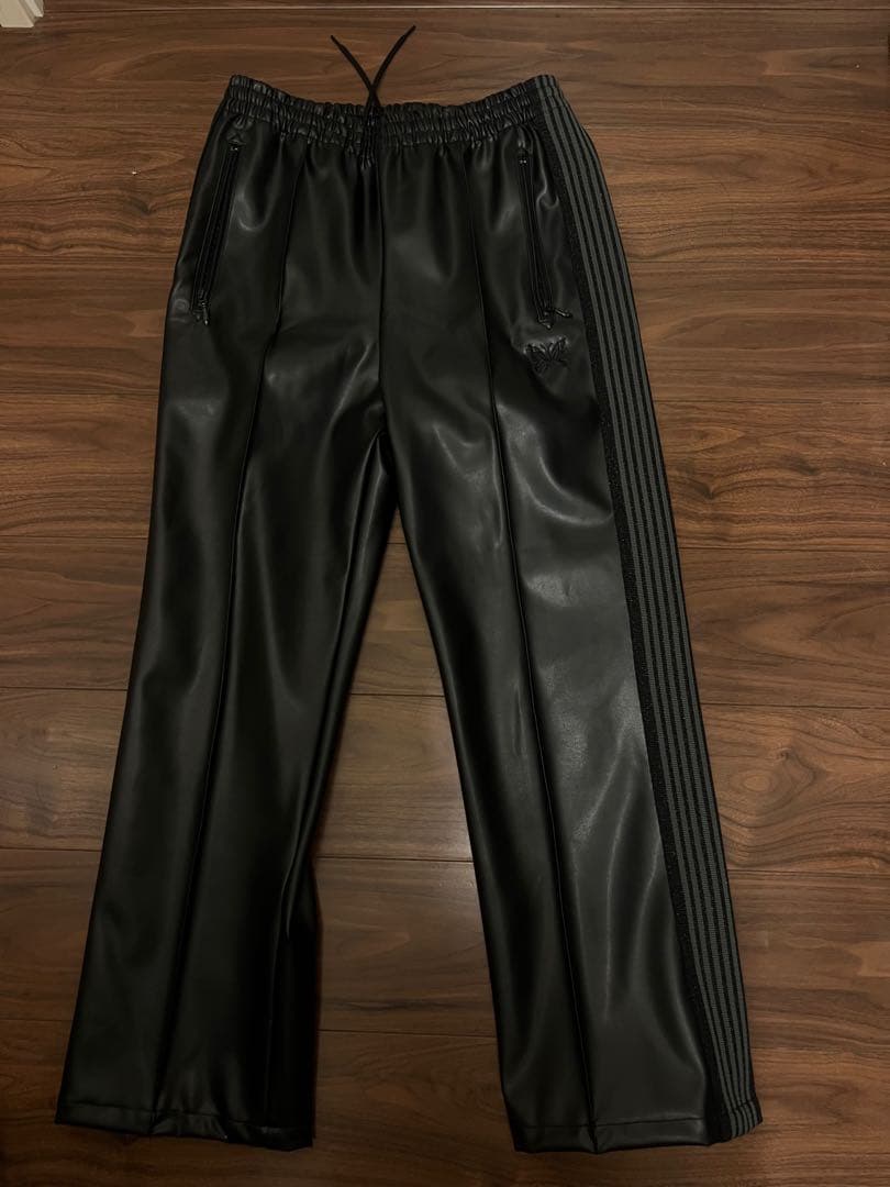 Needles ブラック レザーパンツ