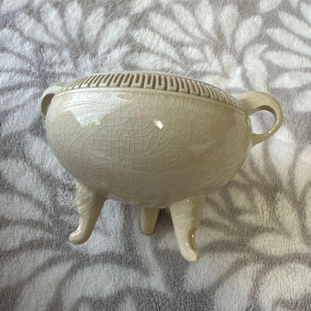 専用⭐︎ 仁楓 白薩摩 香櫨　陶芸　薩摩焼 香道具 貫入 錦襴 2重透かし