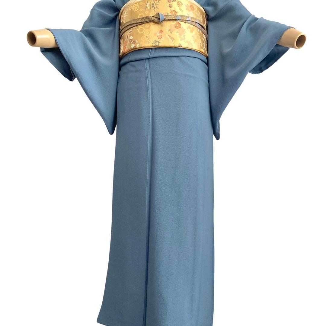 ブルーグレー 礼装 色無地 着物 卒入学式 七五三 パーティー フルセット