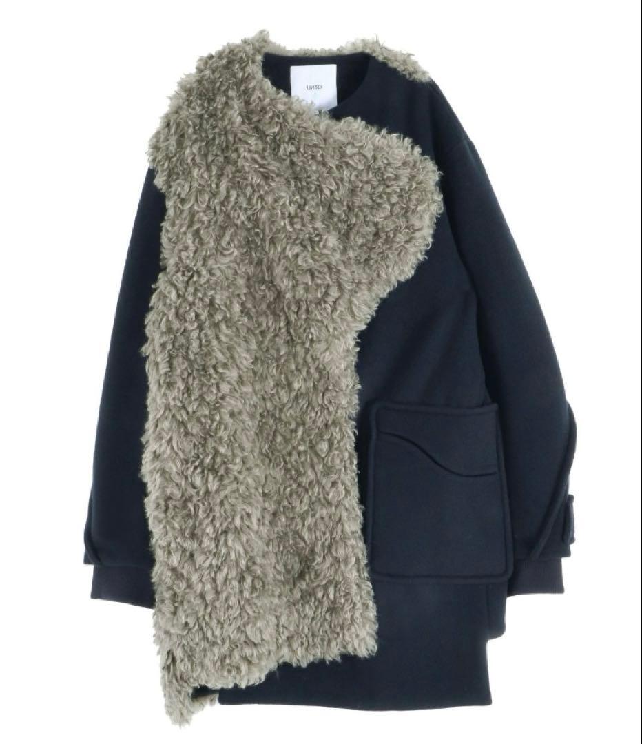 UN3D.◇新品未使用タグ付き◇ボアミックスウェーブラインコート