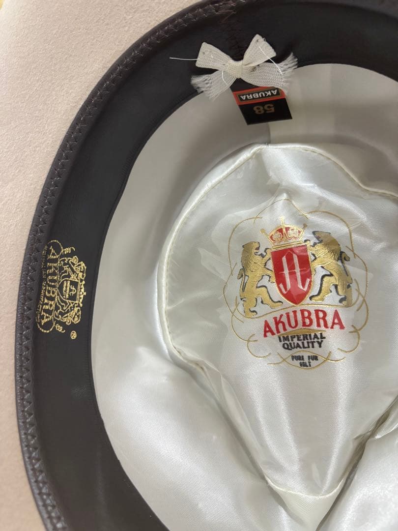 AKUBRA アクブラ　ウエスタンハット　テンガロンハット　ベージュ58キムタク