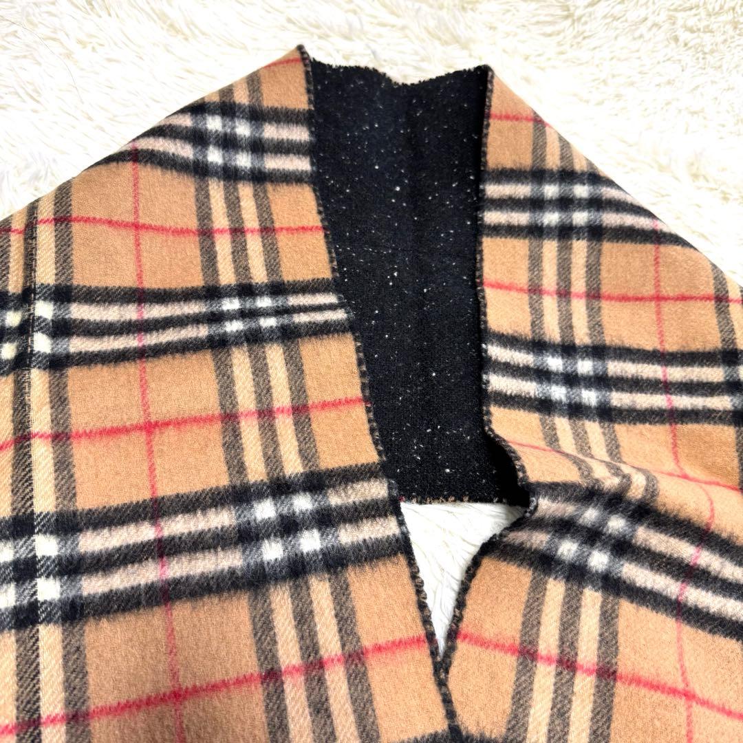 【バーバリーロンドン】美品 マフラー カシミヤ混 ノバチェック 希少