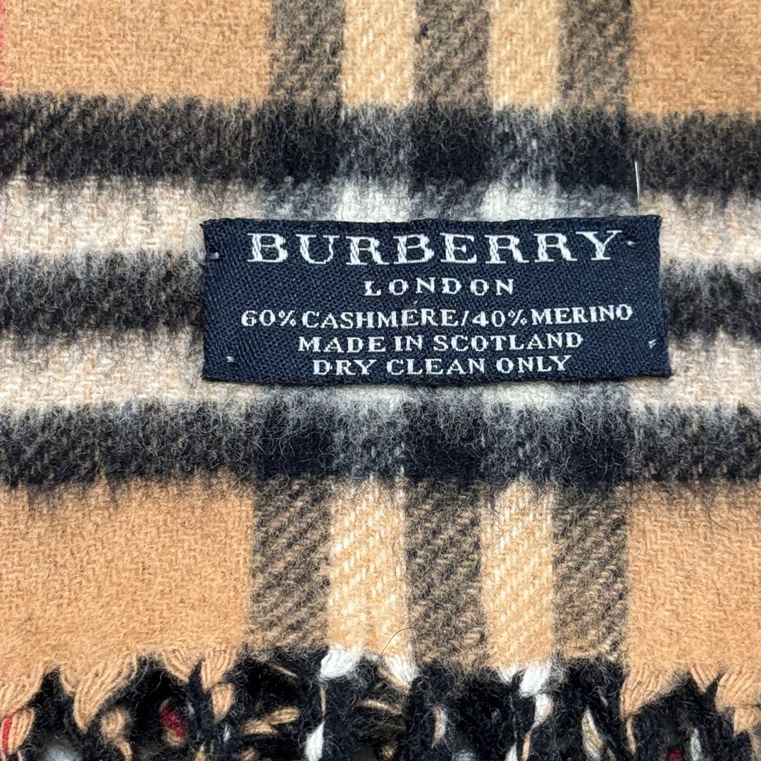 【バーバリーロンドン】美品 マフラー カシミヤ混 ノバチェック 希少