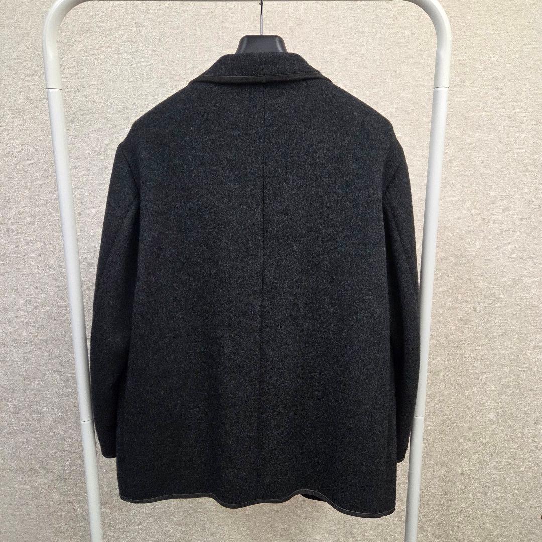 Papas ダブルフェイス ジャケットコート チャコールグレー