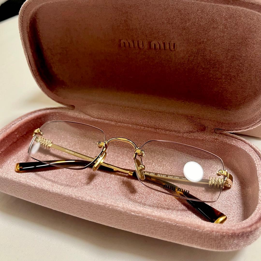 新品未使用 MIUMIU アイウェア メガネ　サングラス リムレス