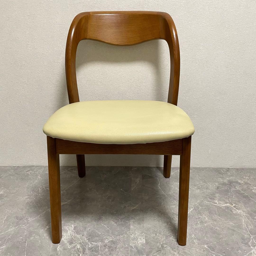 飛騨家具　シラカワムンク　ダイニングチェア　北欧モダン　オーク無垢材 ２脚セット