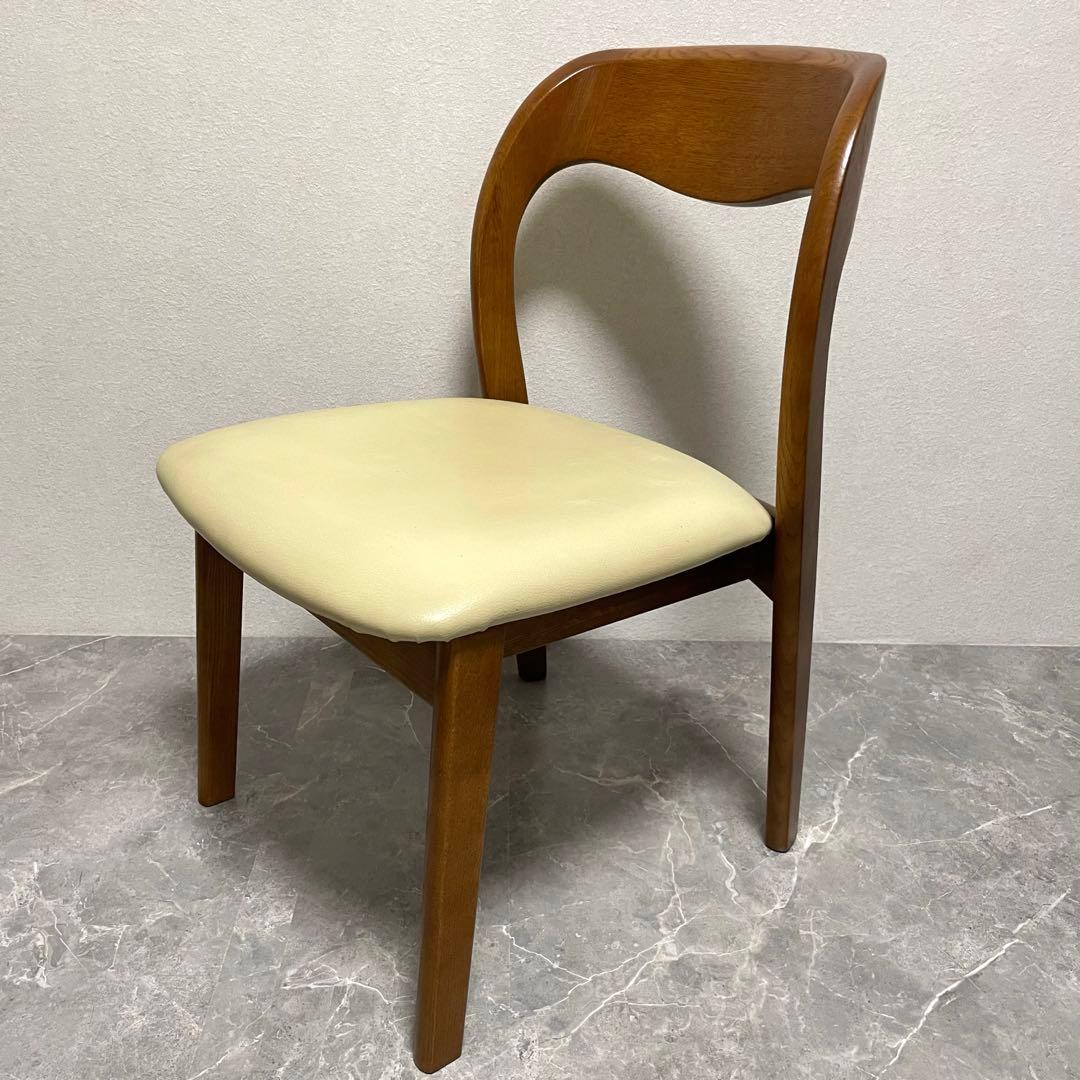 飛騨家具　シラカワムンク　ダイニングチェア　北欧モダン　オーク無垢材 ２脚セット