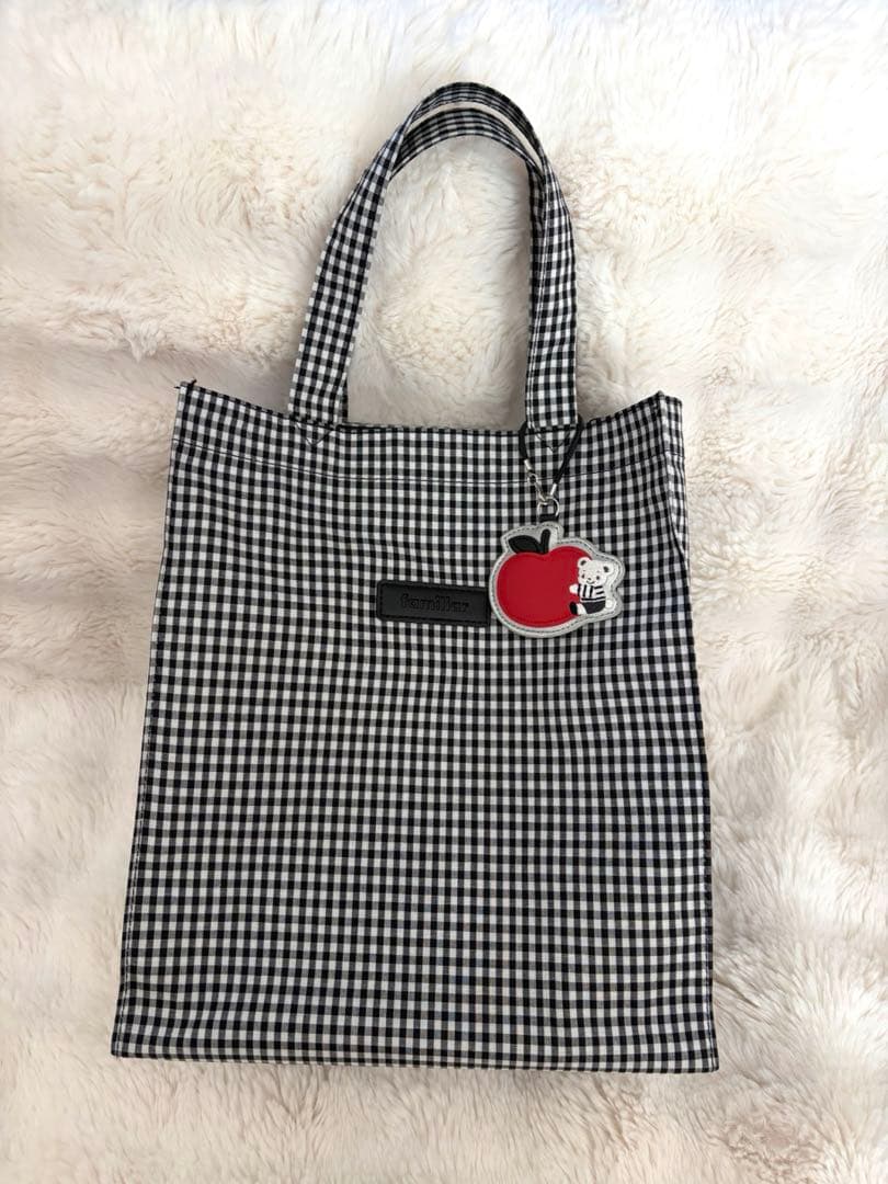 ファミリア　トートバッグ　ギンガムチェック