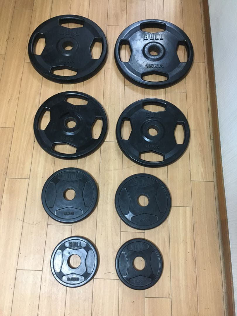 ufuku ブル オリンピックバーベルプレート穴径50mm 計 65kg