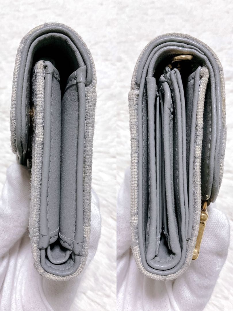 ♡美品♡DIOR 三つ折り財布 サドル オブリーク ジャカード Dロゴ チャーム