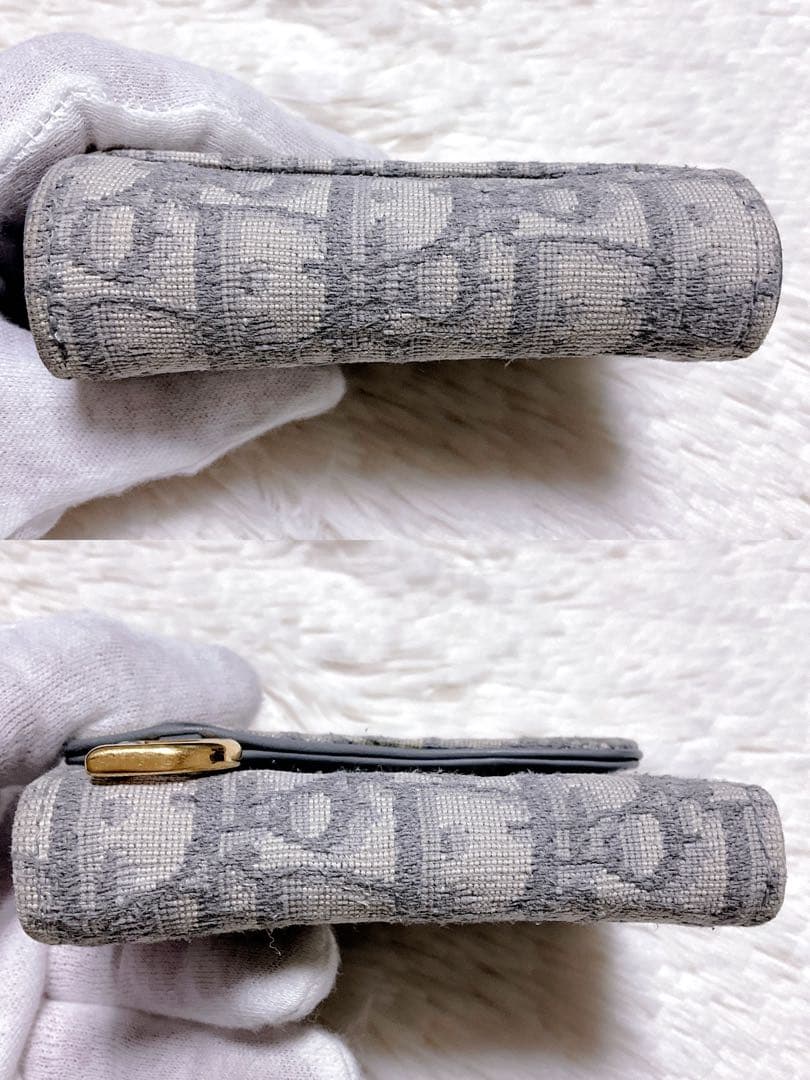 ♡美品♡DIOR 三つ折り財布 サドル オブリーク ジャカード Dロゴ チャーム