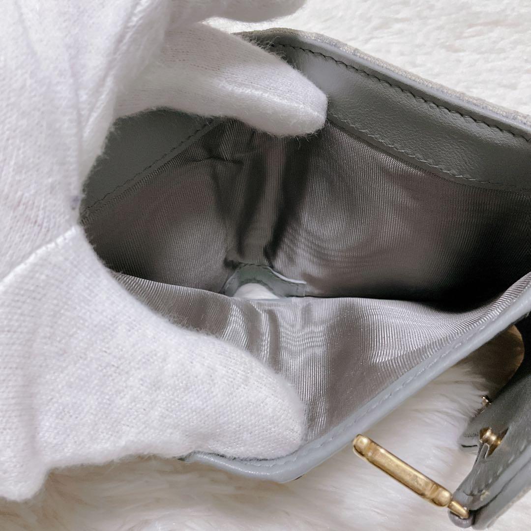 ♡美品♡DIOR 三つ折り財布 サドル オブリーク ジャカード Dロゴ チャーム