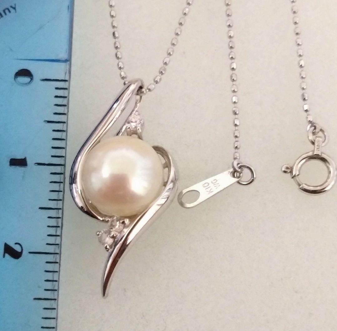 ジュエリーツツミ K10ホワイトゴールド淡水パールネックレス