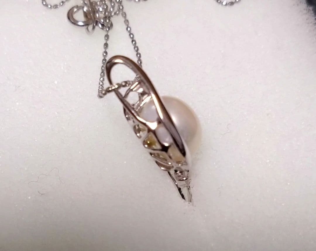 ジュエリーツツミ K10ホワイトゴールド淡水パールネックレス