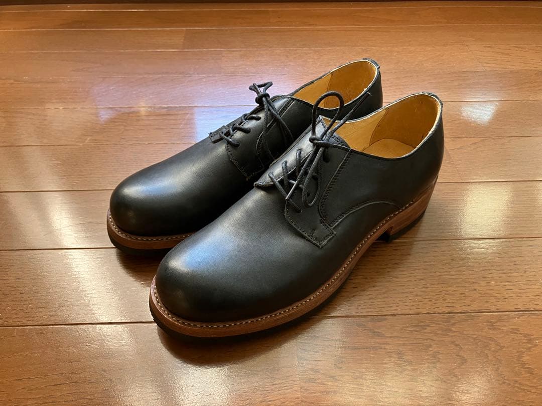 ブラックレザー ワーク　オックスフォードシューズ