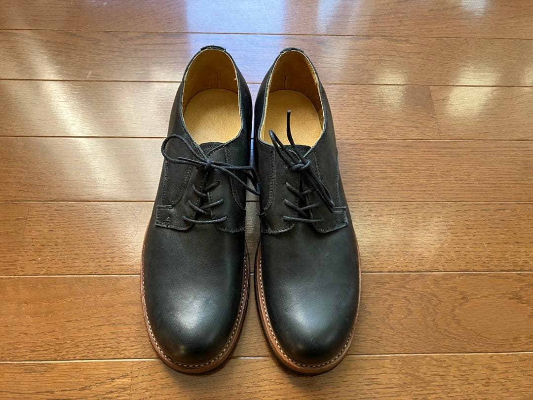 ブラックレザー ワーク　オックスフォードシューズ