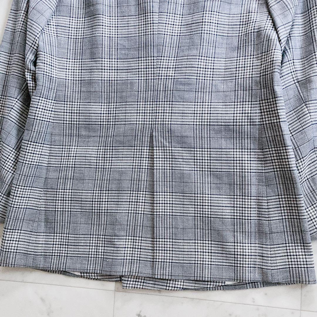 極美品　トゥモローランド　ブルーウィンドウペーン ダブルブレストジャケット