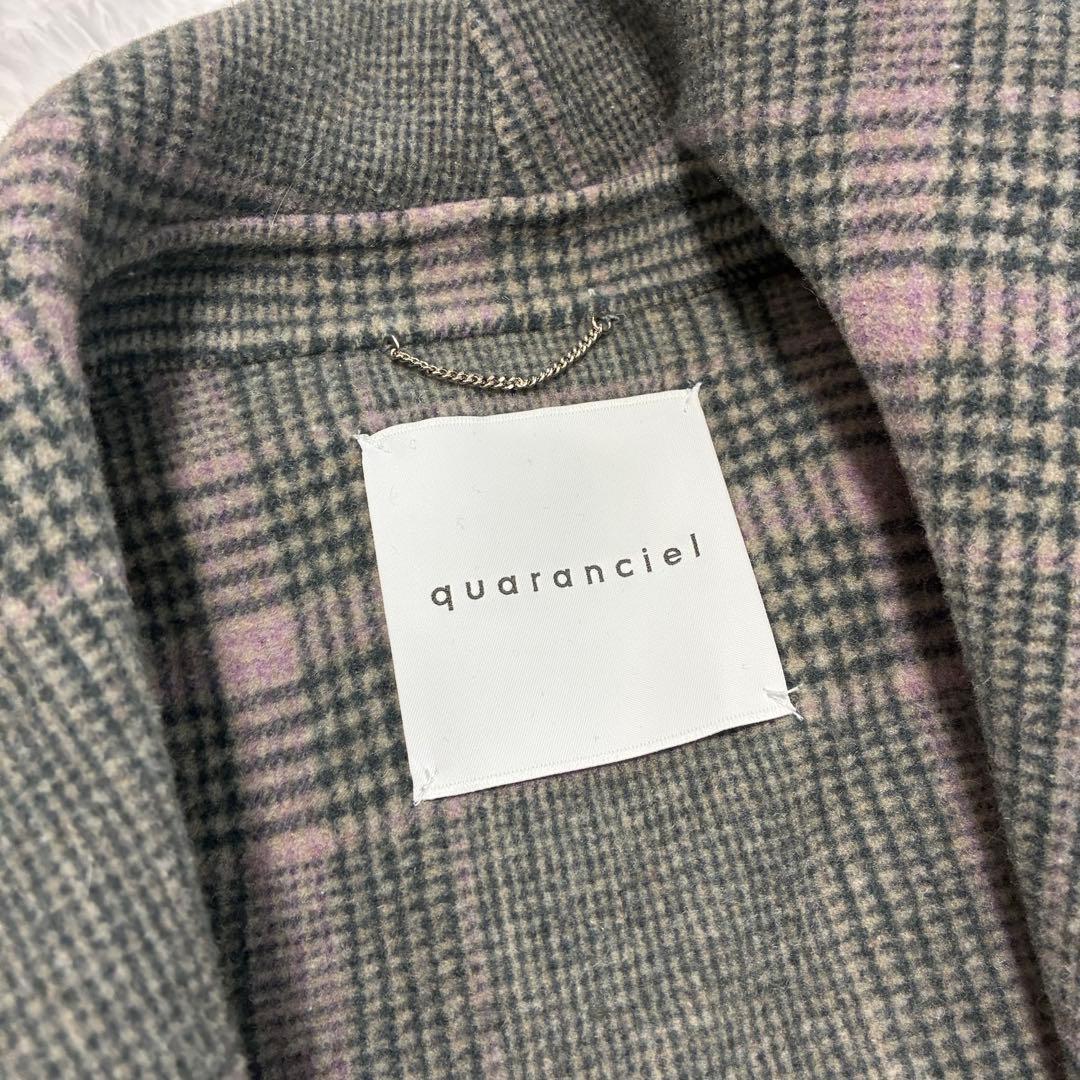 美品 quaranciel カランシエル リバー ケープ コート チェック