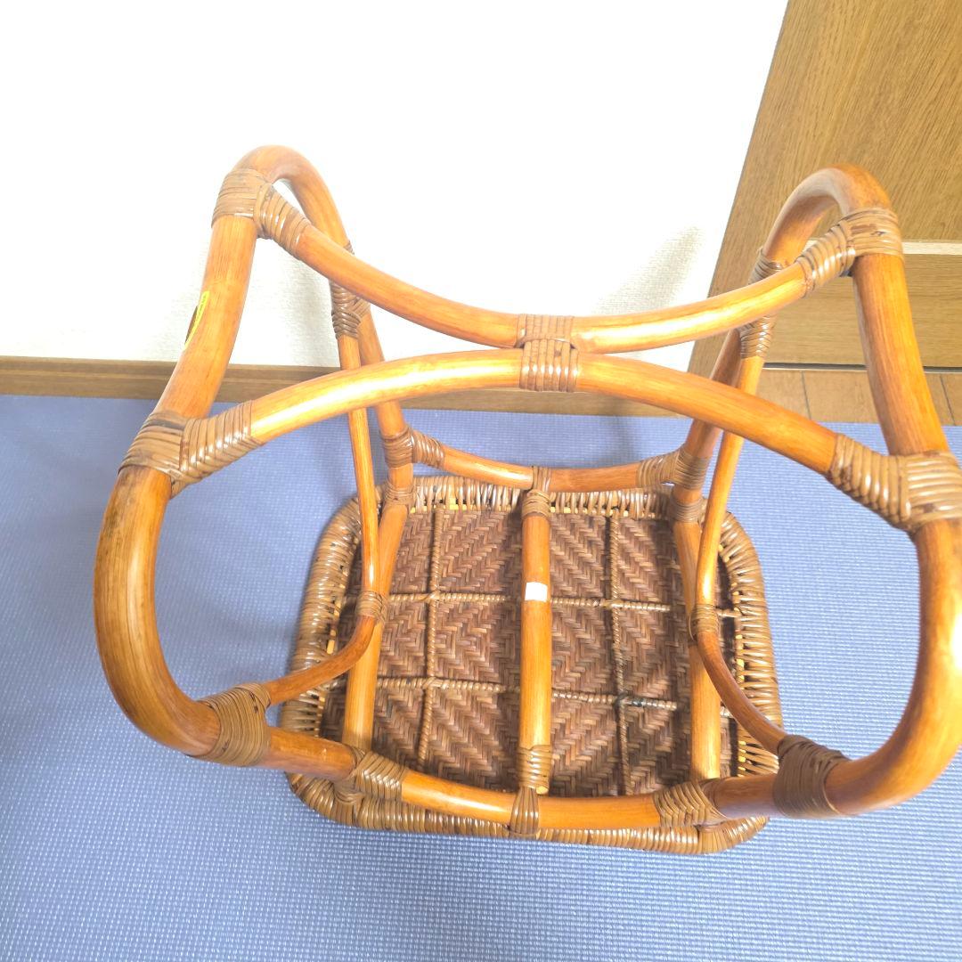 315】KAZAMA　カザマ　ラタン　スツール 籐 レトロ インテリア 椅子