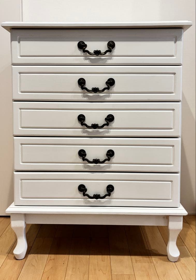 フレンチスタイル☆白家具☆5段チェスト