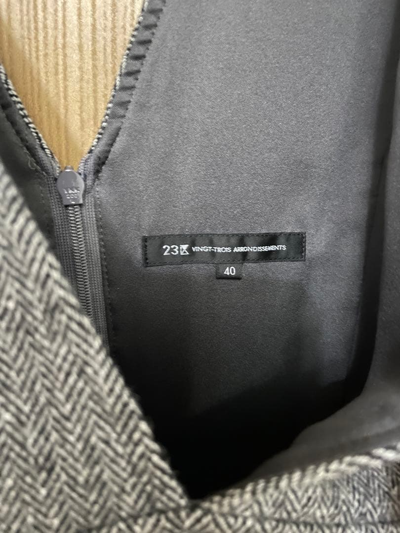 23区 シルクネップヘリンボーン オールインワン ワンピース