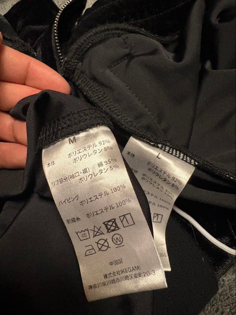 LASTNEST セットアップ ベロア black