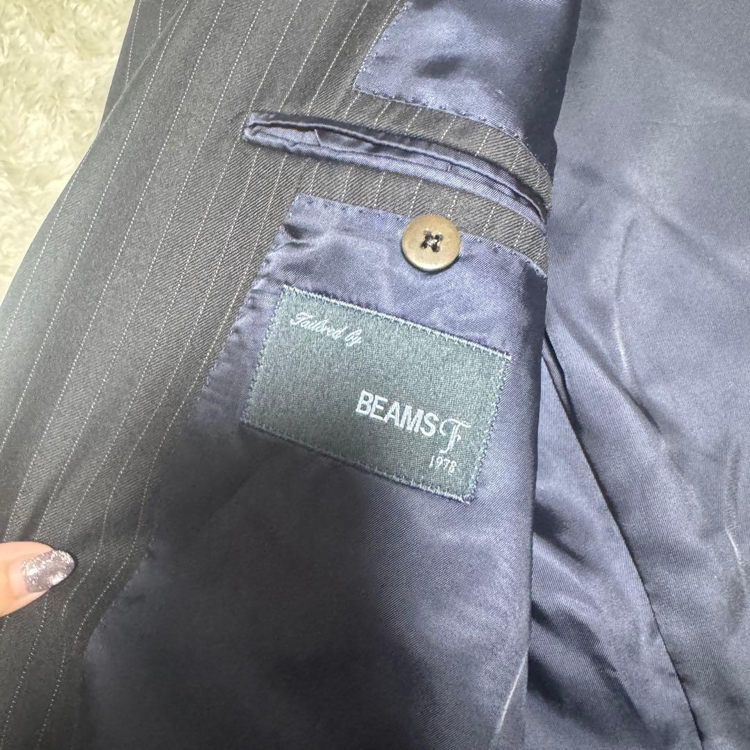 BEAMS F ビームスエフ スーツ セットアップ ストライプ ネイビー 95