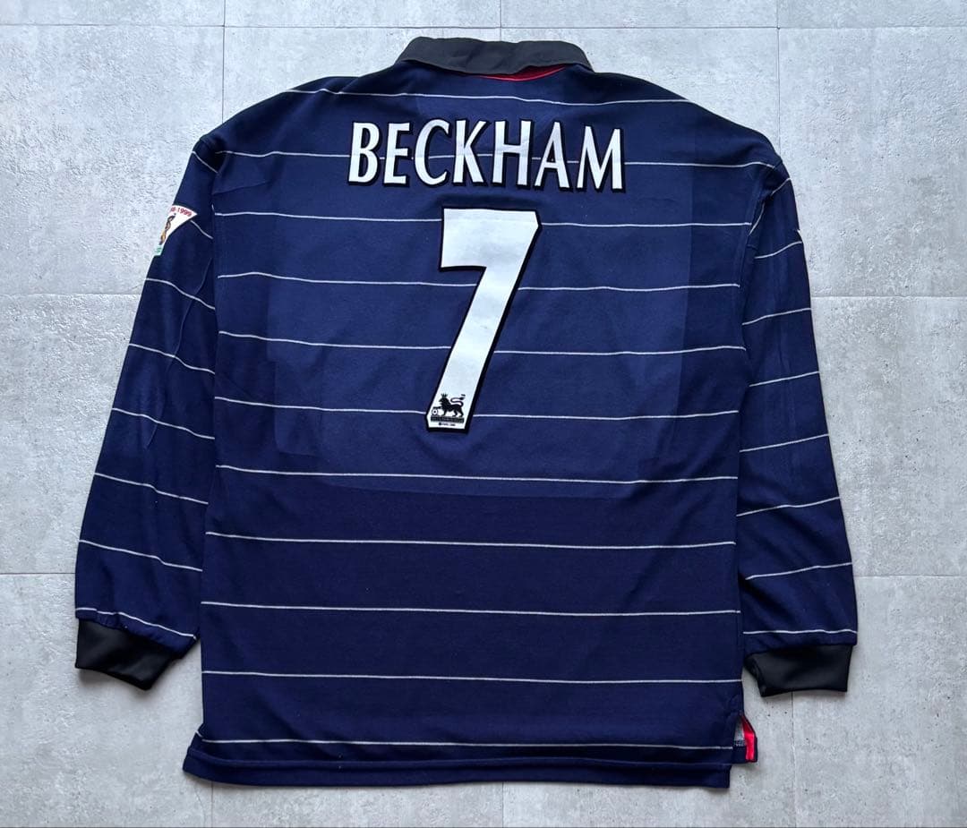 99-00 ベッカム　マンチェスターユナイテッド 長袖ユニフォーム　正規品