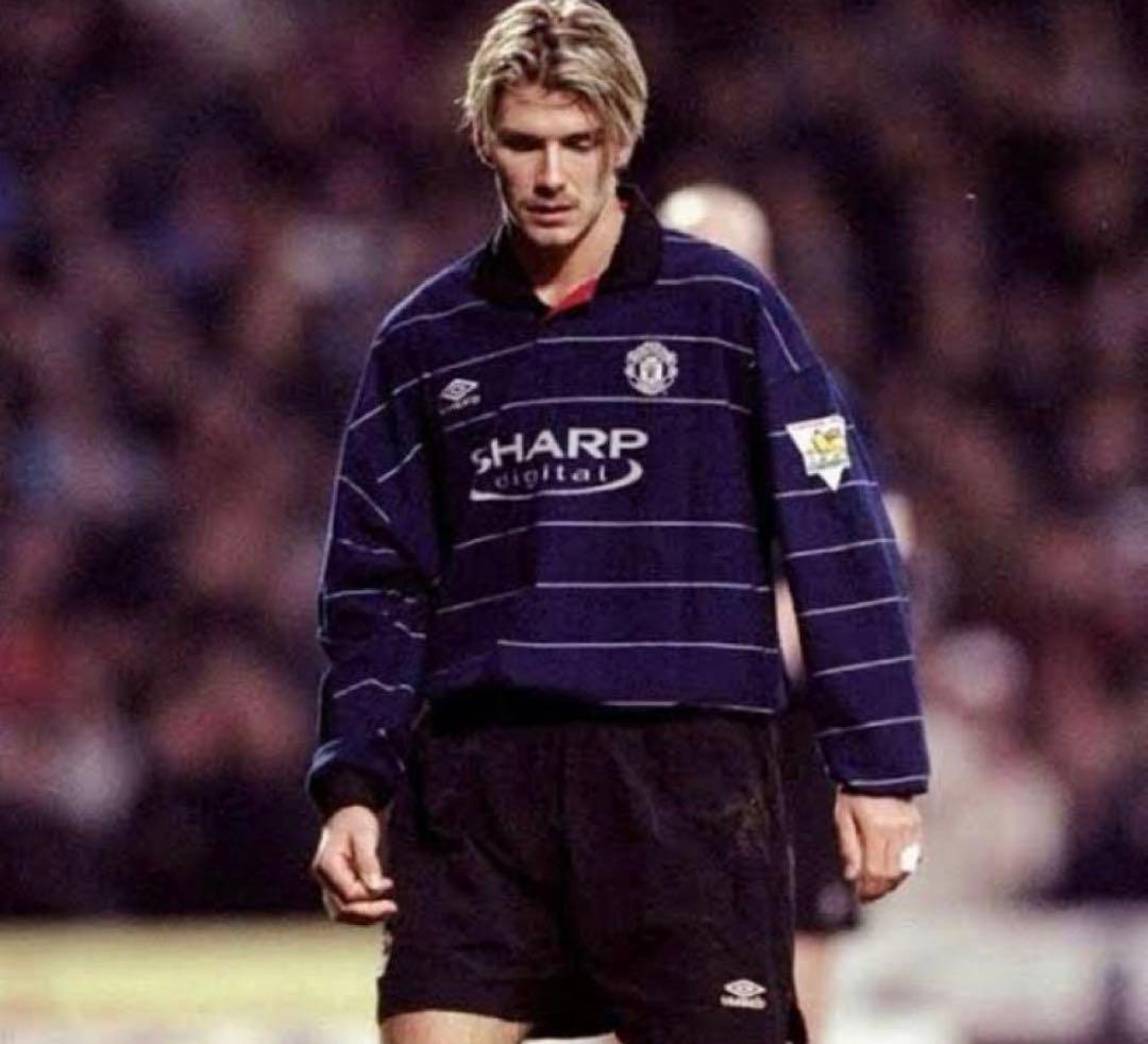 99-00 ベッカム　マンチェスターユナイテッド 長袖ユニフォーム　正規品