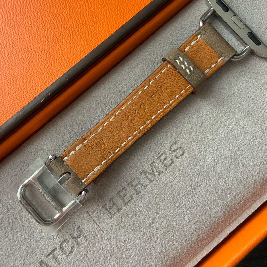 3003 未使用　Apple Watch エルメス　エトゥープ　二重　レザー