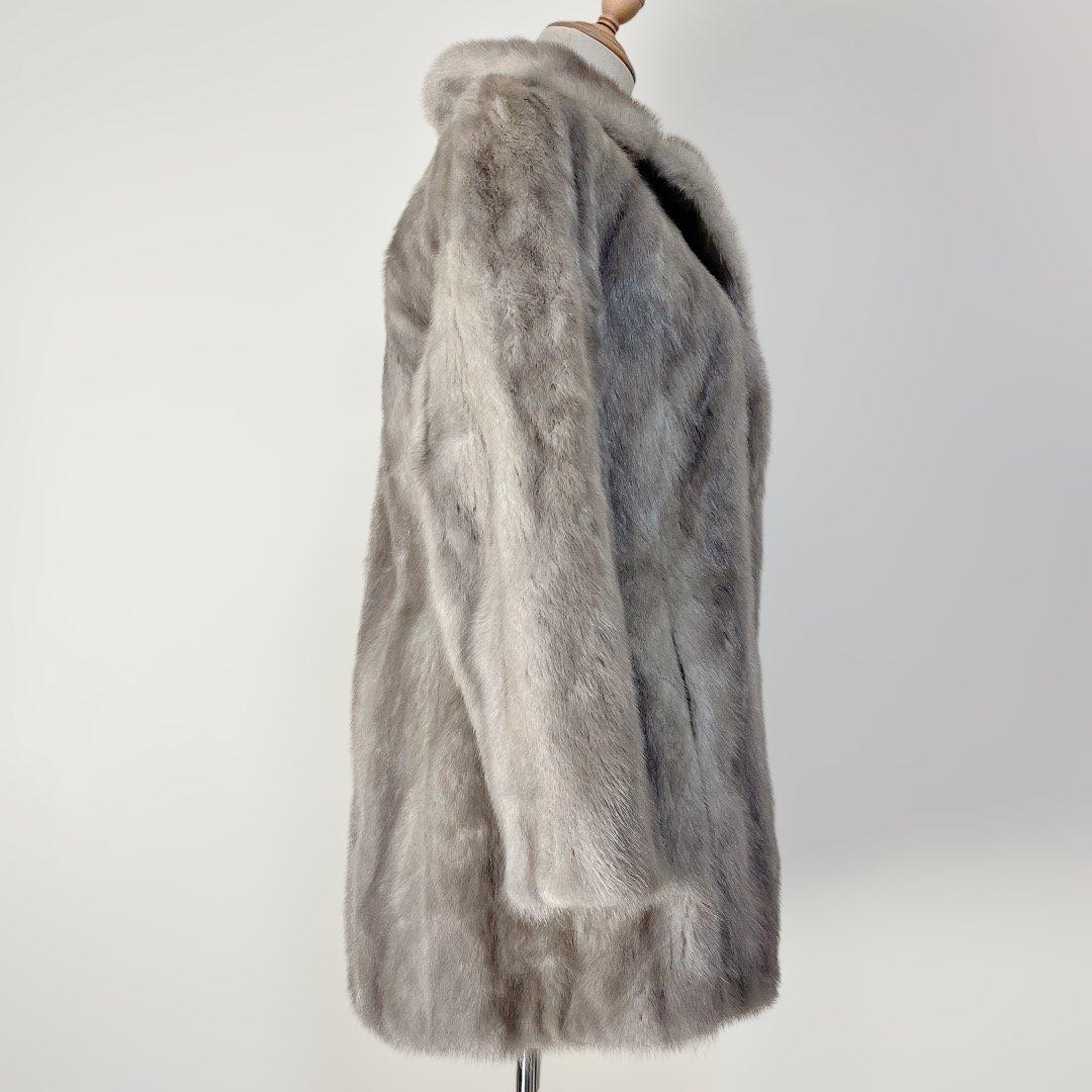 三越 サファイアミンク 毛皮コート 高級 11号 Lサイズ リアルファーコート