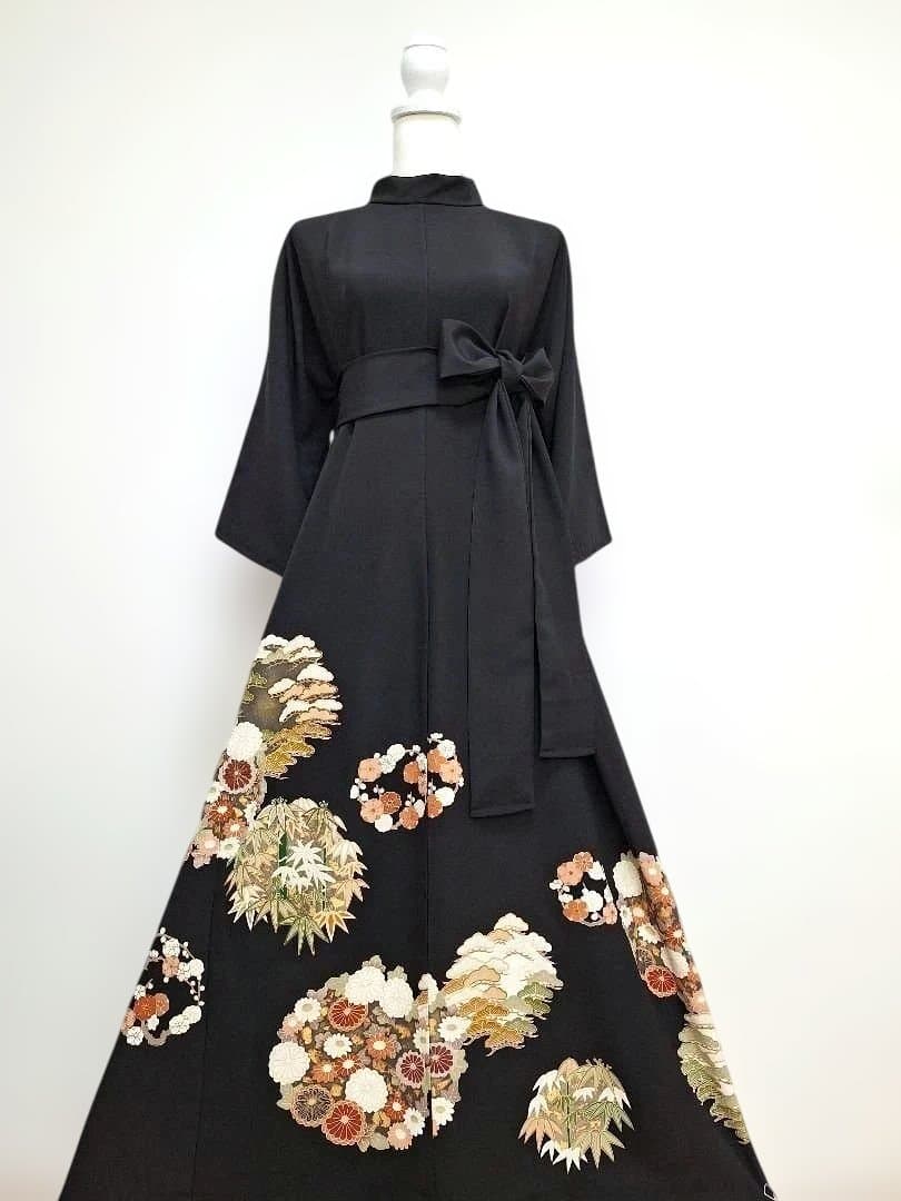 着物リメイクワンピース3615