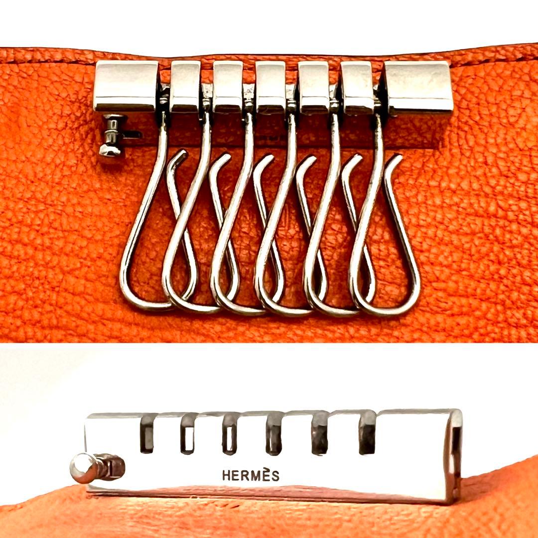 箱付き HERMES ベアンキーケース 6連 オレンジ 新品未使用級 エルメス