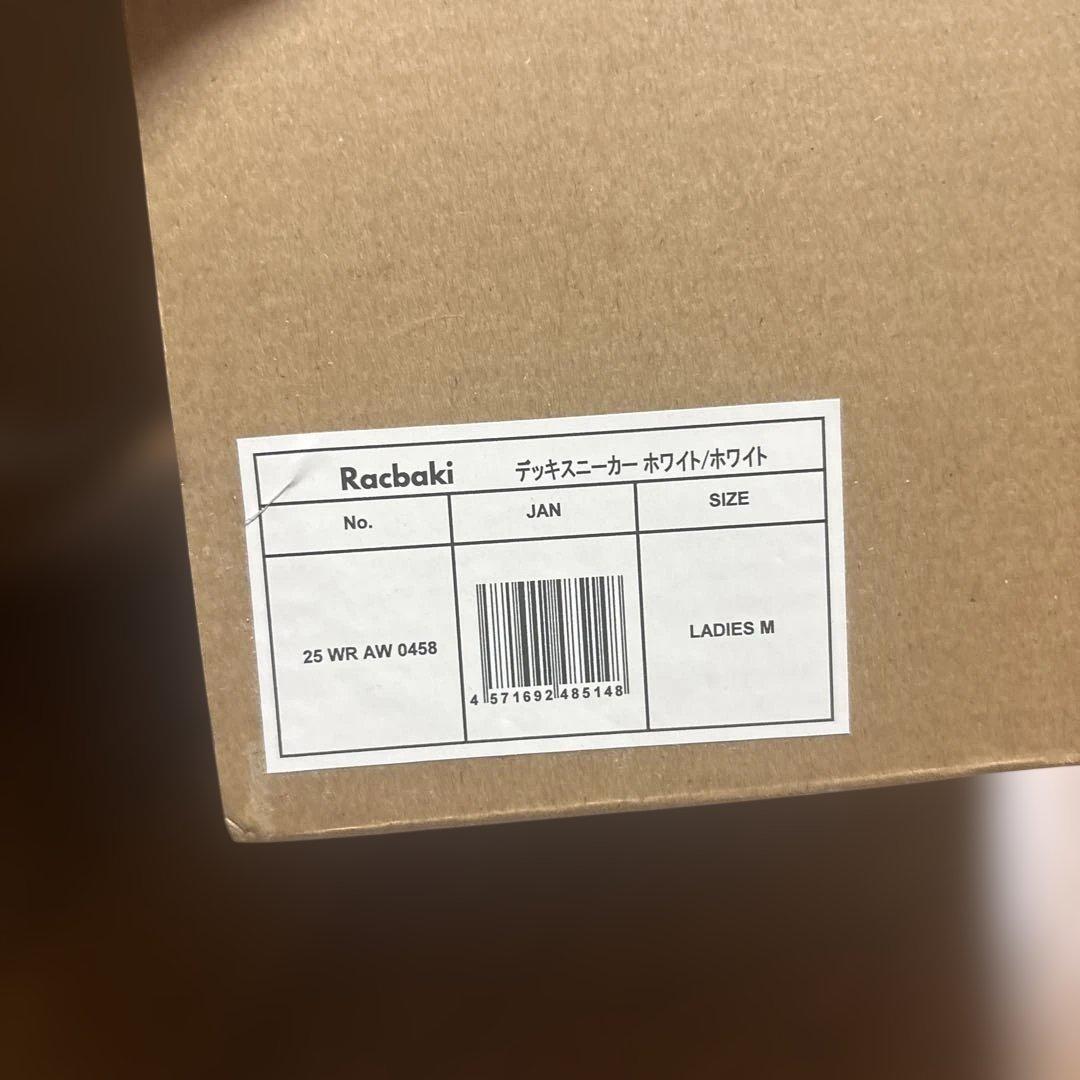 Racbaki デッキスニーカー ホワイト Mサイズ