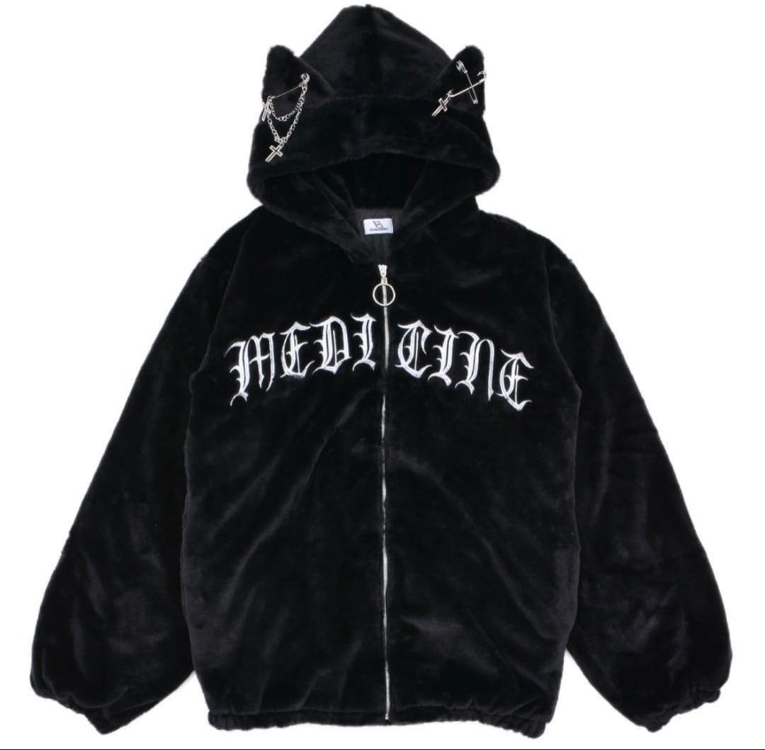 ヴォルカン&アフロダイティ ネコ耳ロゴファーBIGブルゾン