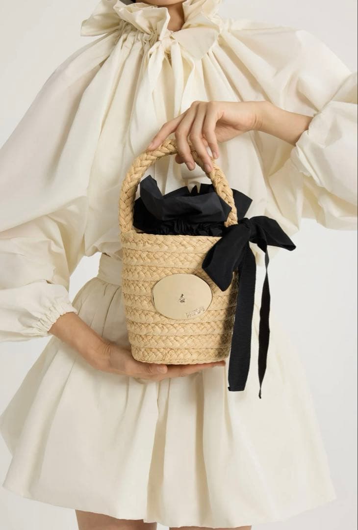 新品 PATOU ラフィア アイコニック バケットバッグ